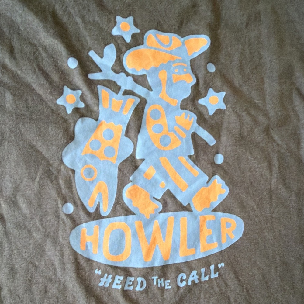 Howler Bros Mens XXL Gray Heed the Call Graphic Pocket Tee Crew Neck Cotton